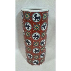 Vintage Foo Dog Porcelain Vase Asian Chinese Guardian Lions Chinoiserie